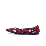 Leopard Print Pointed Toe Work Shoes - Red