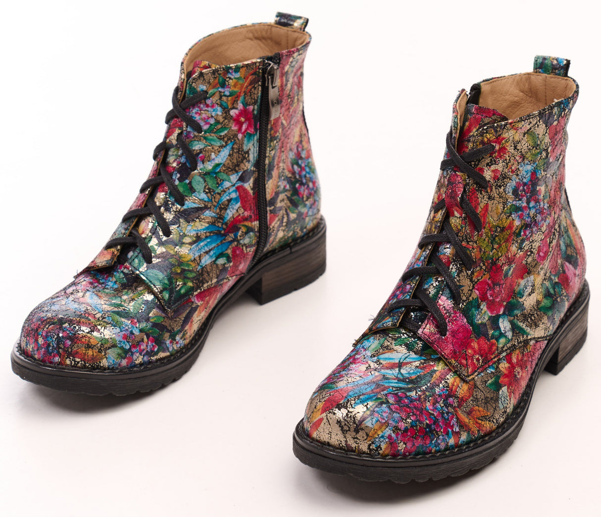 Bosccolo Womens Ankle Boots - Flower Multicolor