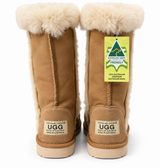 Australian Leather Ugg Tall Sharling Trim - Chestnut - AU4