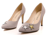 Bosccolo Womens Heels Embroidered - Light Grey