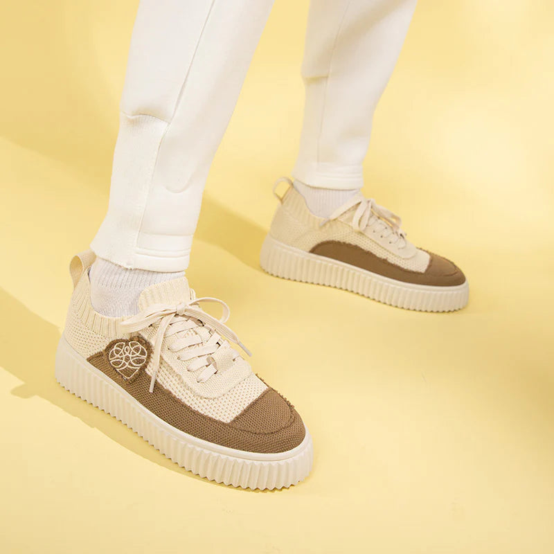 Chunky Platform Knit Sneakers - Mocha