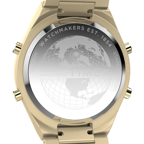 Timex Q Timex® Q80 Continental 39Mm Gold Stainless Steel Bracelet Watch