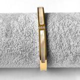Bullion Gold Modest Hinged Bangle in Gold Layered Stainless Steel