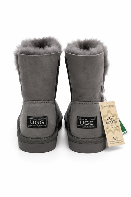 Australian Leather Ugg 1Button Sheepskin - Grey - AU9