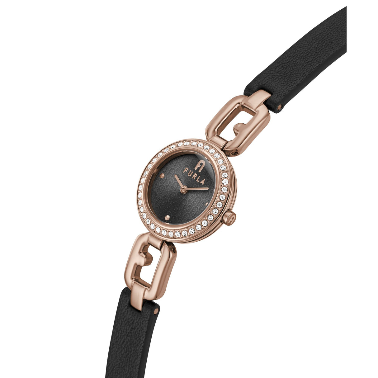 Furla Arco Chain Rose Gold Tone & Black