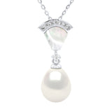 Pendant Freshwater Pearl & Cubic Zirconia White