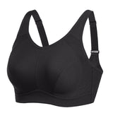 Plus Size High Support Full Coverage Padded Wireless Bra - Black