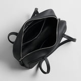 Litchi Grain Leather Boston Bag – Double-Zip Underarm Shoulder Bag