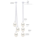 Earrings Trio - Natural Pearl White - Height Earrings 6,5 cm