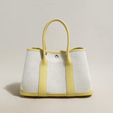 Botanical Canvas & Leather Garden Tote Bag - Yellow
