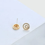 Bullion Gold Spiral Stud Earrings