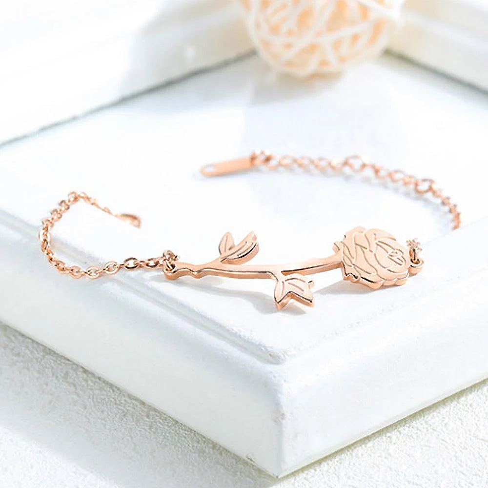 Bullion Gold One Piece Rose Bracelet in Rose Gold Layered Steel Jewellery