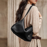 Nalandu Vintage Slouchy Leather Shoulder Bag - Black