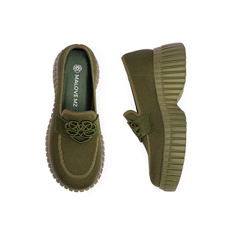 Gentleman Chunky Platform Loafers - Avocado