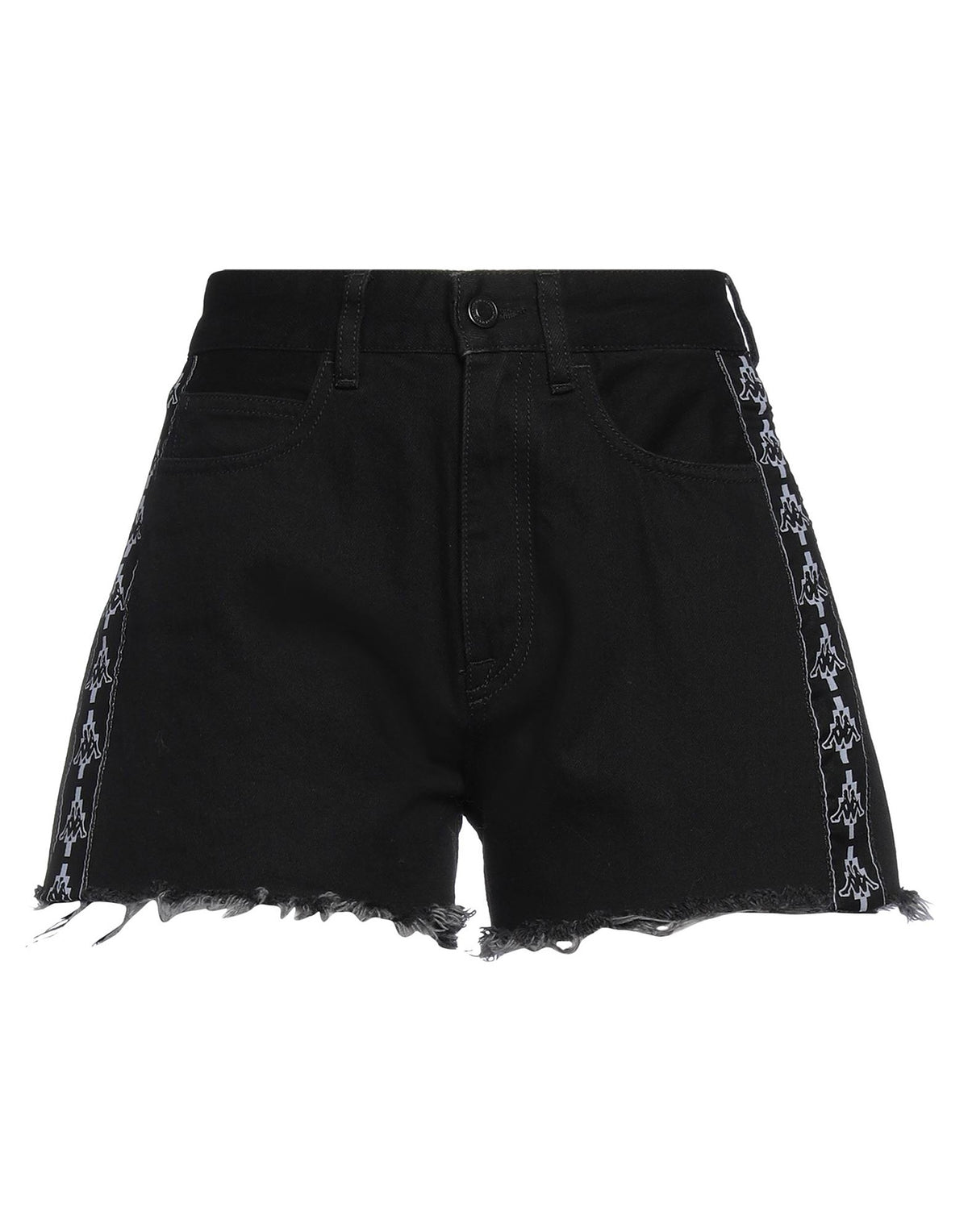 Marcelo Burlon X Kappa Womens Denim Shorts - Black