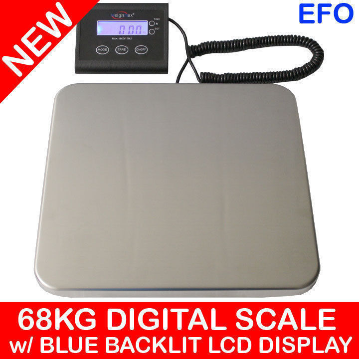 TODO 68Kg (150Lb) Digital Postal Scale W/ Blue Backlit Lcd Display 50G Graduation