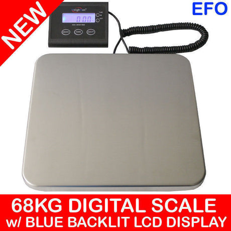 TODO 68Kg (150Lb) Digital Postal Scale W/ Blue Backlit Lcd Display 50G Graduation