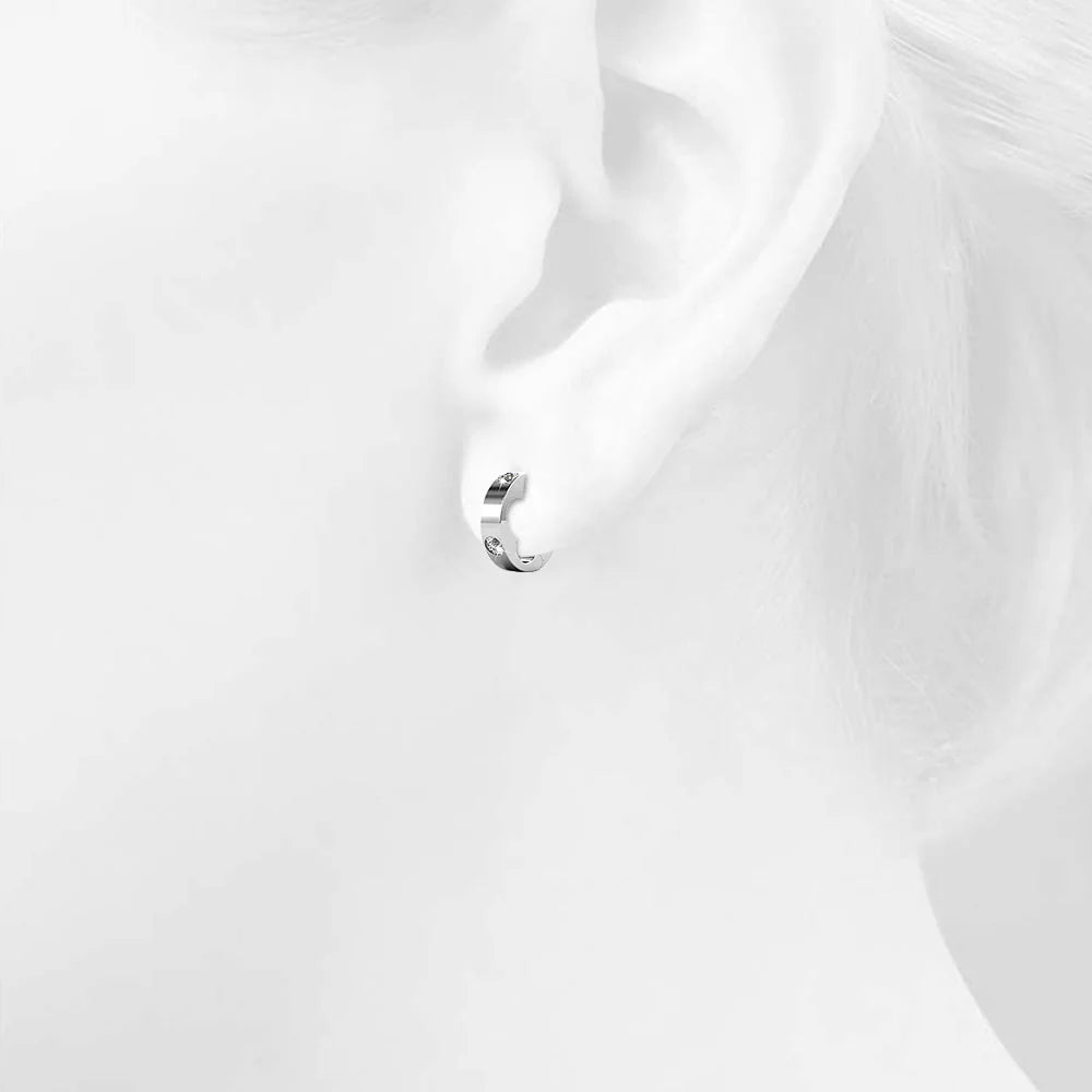 Krystal Couture Classic Round Stud Earrings in White Gold Adorned with Crystals from SWAROVSKI