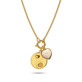 Bullion Gold Yin Yang Heart Gold Charm Necklace