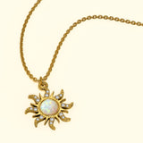 Bullion Gold Celestial Opal Sun Necklace
