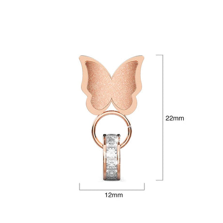 Bullion Gold Butterfly Interlock Rose Gold Layered Earrings