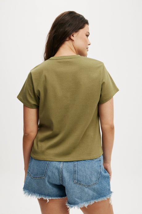 Cotton On Women's 90 S Baby Tee - Cactus Green