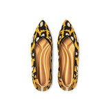 Leopard Print Pointed Toe Work Shoes - Yellow