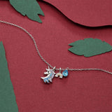 Krystal Couture Unicorn with Blue Crystal and Rainbow Pendants Necklace Embellished with SWAROVSKI Crystals