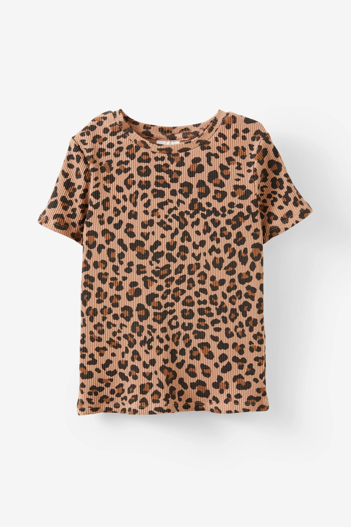 Cotton On Kids Girls Fitted Short Sleeve Essential Tee - Leopard