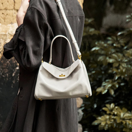 Nalandu Cloud Leather Satchel Bag - Ivory