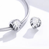 Solid 925 Sterling Silver Palm Leaf Pandora Inspired Charm