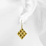 Bullion Gold Fascination Geometric Style Diamond Shape Metallic Earrings Gold