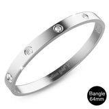 Bullion Gold Cecelia Stainless Steel Bangle in White Gold - 64mm