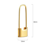 Bullion Gold Dainty Lock Earrings in Gold