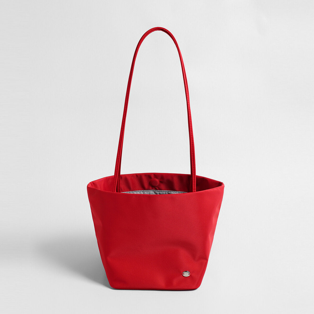 Waterproof Nylon Slouchy Bucket Tote - Red
