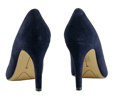 Bosccolo Womens Heels Embroidered - Navy Blue