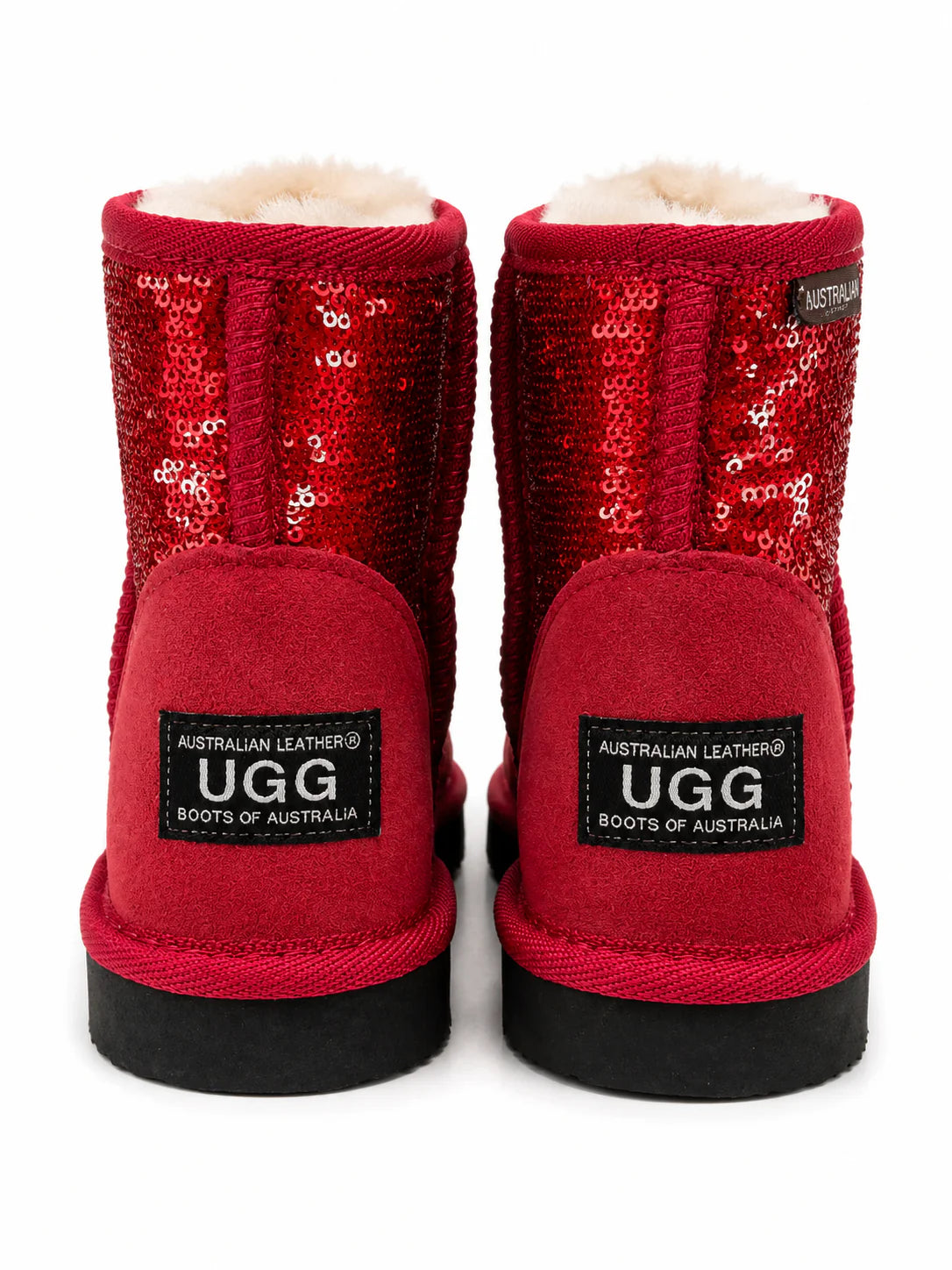 Australian Leather Ugg Mini Sequin Red - AU5