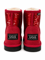 Australian Leather Ugg Mini Sequin Red - AU5