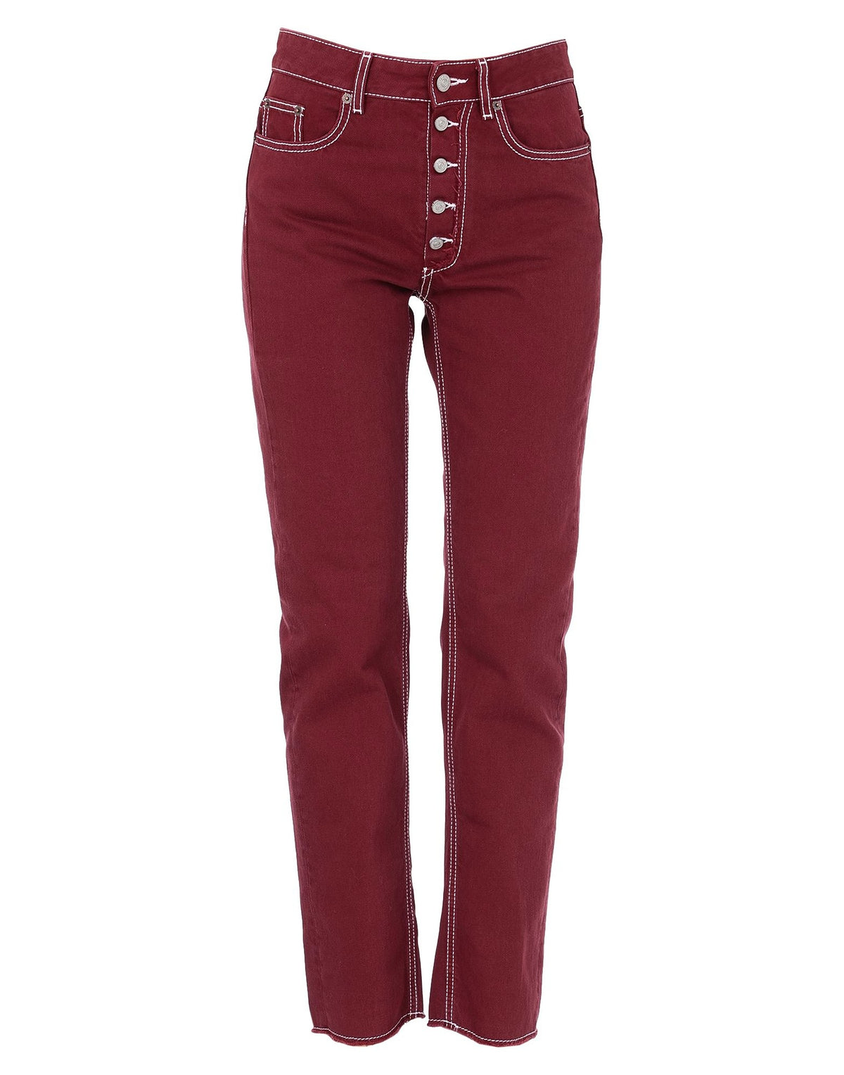 Mm6 Maison Margiela Womens Jeans - Burgundy