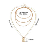 Multilayer 4 Piece Large Trendy Flower Pendant Layering Gold Necklace