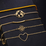 Bohemian 5-Piece Charm Bead Bracelet Set