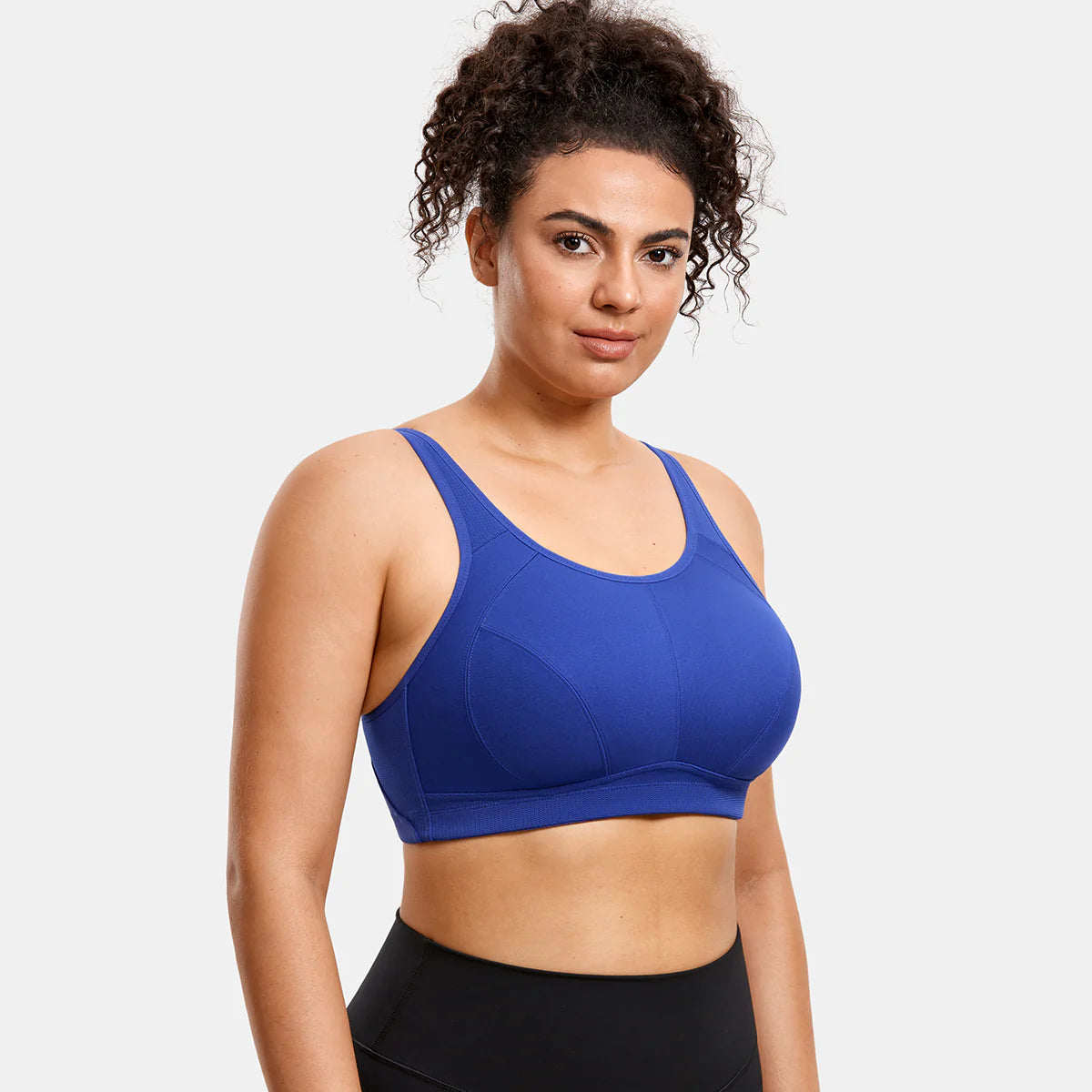 Plus Size High Support Full Coverage Padded Wireless Bra - Sapphire