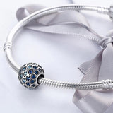 Solid 925 Sterling Silver Blue Mermaid Scale Pandora Inspired Charm