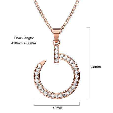 Krystal Couture Paradigm in Circle Rose Gold Pendant Necklace Embellished with Swarovski nCrystals