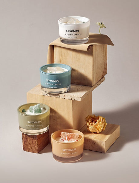 Citrus Breeze Crystal Infused Scented Candle