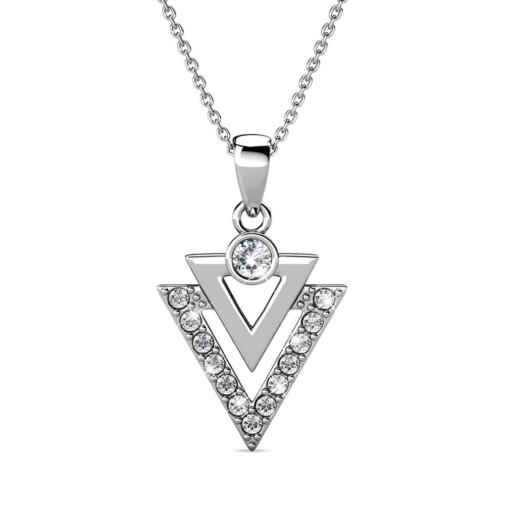 Boxed Trilateral Set Embellished with SWAROVSKI® CrystalsIn White Gold