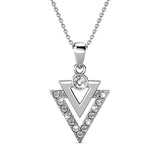 Boxed Trilateral Set Embellished with SWAROVSKI® CrystalsIn White Gold