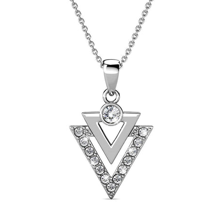 Boxed Trilateral Set Embellished with SWAROVSKI® CrystalsIn White Gold