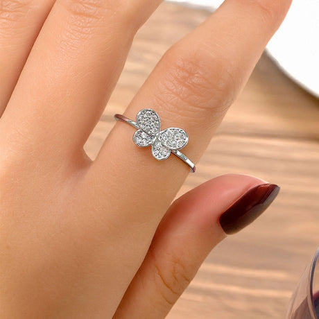 Bullion Gold Butterfly CZ Ring