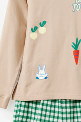 Cotton On Kids Cute Bunny Long Short Pj Set - Latte Cream/ Born To Hop